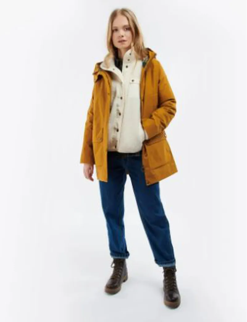 Barbourt Winter Beadnell Waterproof Coat in Dijon-6